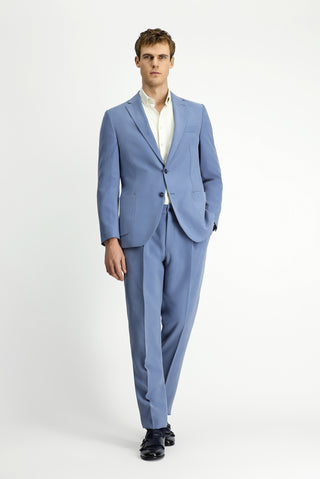  Mavi Regular Fit Beli Lastikli Modal Karışımlı Takım Elbise