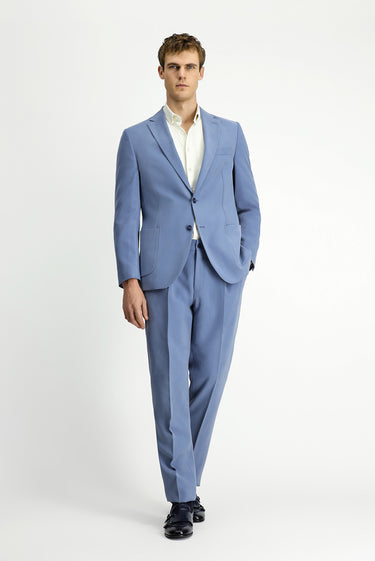  Mavi Regular Fit Beli Lastikli Modal Karışımlı Takım Elbise