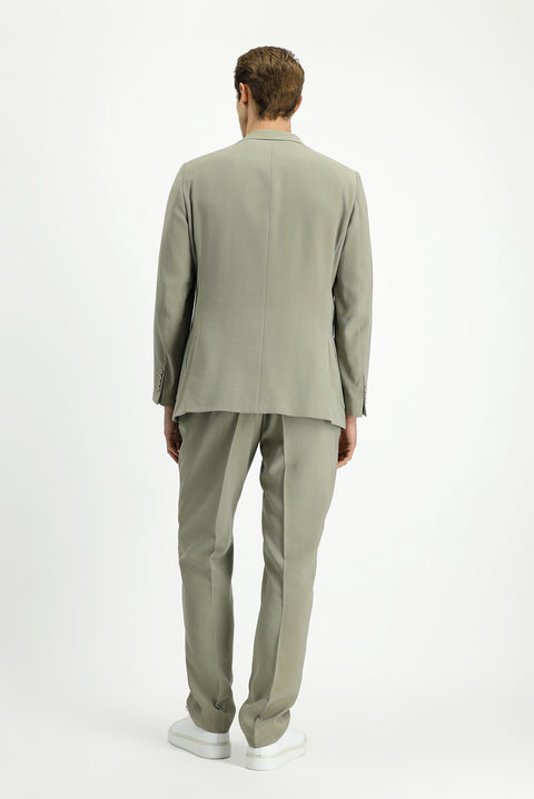 Açık Haki 6 Drop Regular Fit Standart Kesim Beli Lastikli Torba Cep Modal Karışımlı Takım Elbise