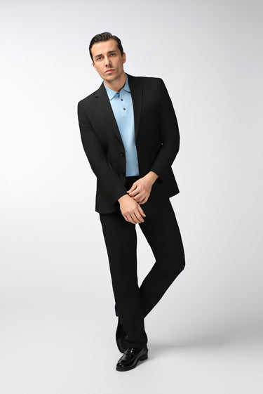  Siyah Slim Fit Dar Kesim Klasik Takım Elbise