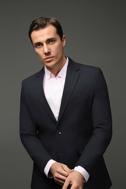 Koyu Lacivert 7 Drop Slim Fit Dar Kesim Takım Elbise