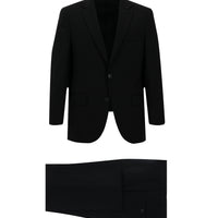 Siyah 4 Drop Relaxed Fit Rahat Kesim Yünlü Takım Elbise
