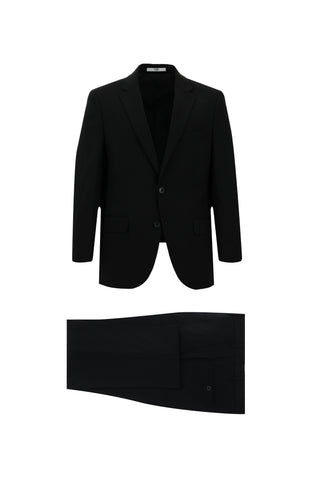  Siyah Relaxed Fit Rahat Kesim Yünlü Klasik Takım Elbise