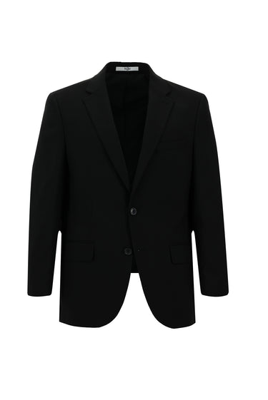  Siyah Relaxed Fit Rahat Kesim Yünlü Klasik Takım Elbise