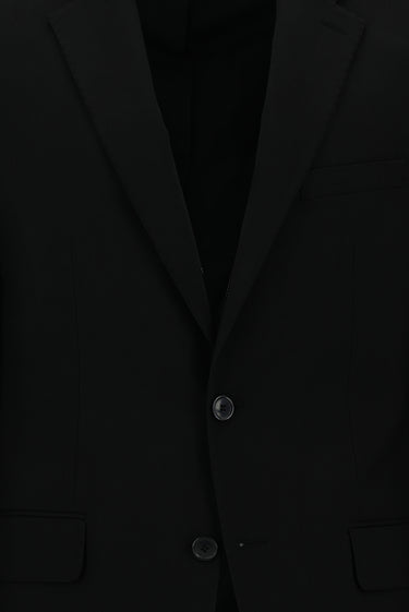 Siyah 7 Drop Slim Fit Dar Kesim Yünlü Klasik Takım Elbise