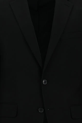  Siyah Relaxed Fit Rahat Kesim Yünlü Klasik Takım Elbise