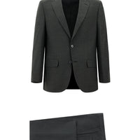 Koyu Füme Relaxed Fit Rahat Kesim Yünlü Klasik Takım Elbise