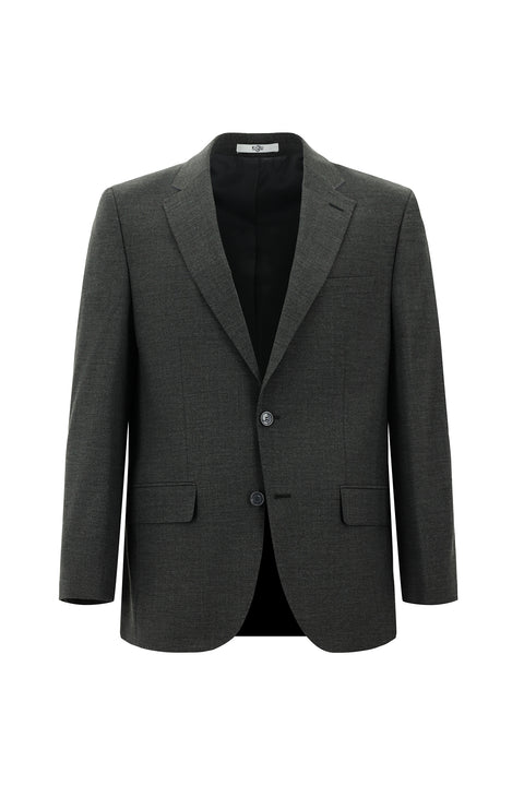 Koyu Füme 7 Drop Slim Fit Dar Kesim Yünlü Takım Elbise