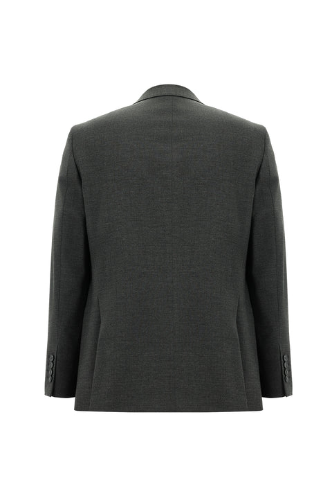 Koyu Füme 4 Drop Relaxed Fit Rahat Kesim Yünlü Takım Elbise