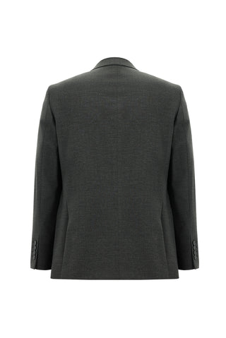  Koyu Füme 7 Drop Slim Fit Dar Kesim Yünlü Takım Elbise