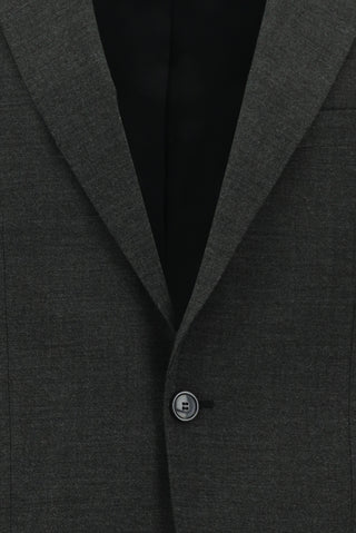  Koyu Füme 7 Drop Slim Fit Dar Kesim Yünlü Takım Elbise
