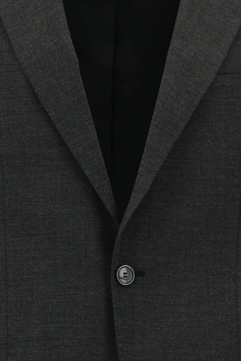 Koyu Füme 7 Drop Slim Fit Dar Kesim Yünlü Takım Elbise