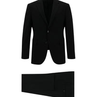 Siyah 4 Drop Relaxed Fit Rahat Kesim Yünlü Takım Elbise