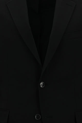  Siyah Slim Fit Dar Kesim Yünlü Klasik Takım Elbise