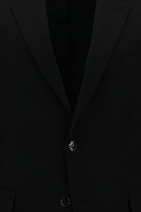 Siyah 7 Drop Slim Fit Dar Kesim Yünlü Takım Elbise