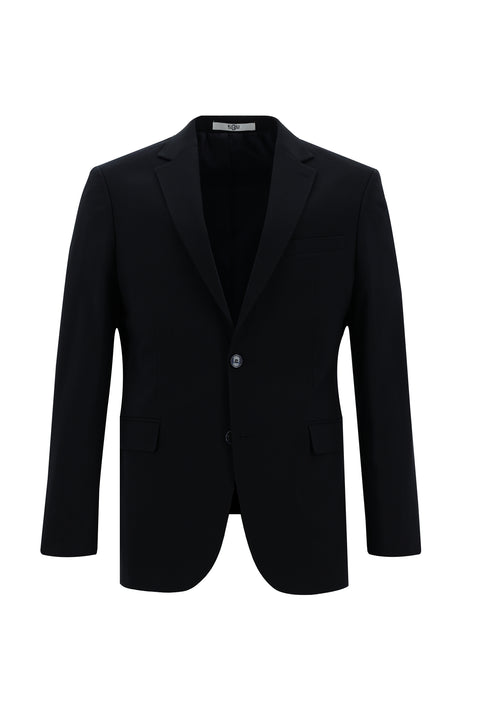 Siyah Lacivert 7 Drop Slim Fit Dar Kesim Yünlü Takım Elbise