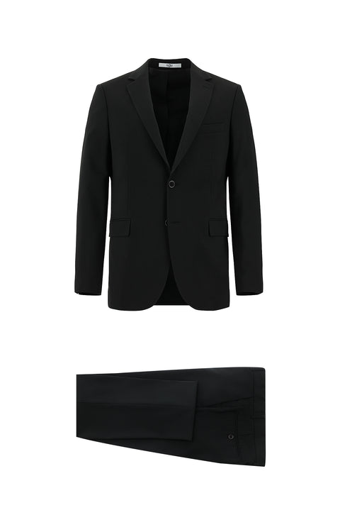 Siyah 6 Drop Regular Fit Standart Kesim Yünlü Takım Elbise