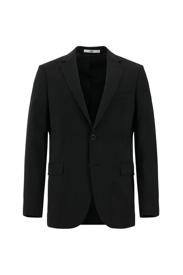 Siyah 4 Drop Relaxed Fit Rahat Kesim Yünlü Klasik Takım Elbise