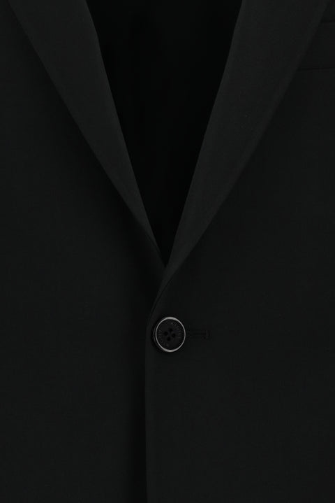 Siyah 7 Drop Slim Fit Dar Kesim Yünlü Takım Elbise