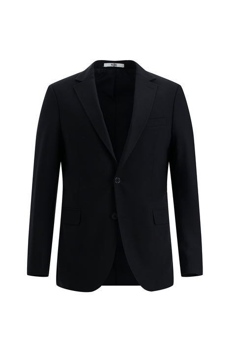 Siyah Lacivert 4 Drop Relaxed Fit Rahat Kesim Yünlü Takım Elbise
