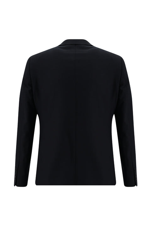 Siyah Lacivert 4 Drop Relaxed Fit Rahat Kesim Yünlü Takım Elbise