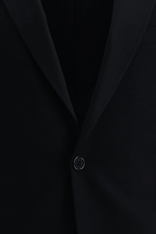  Siyah Lacivert 7 Drop Slim Fit Dar Kesim Yünlü Takım Elbise