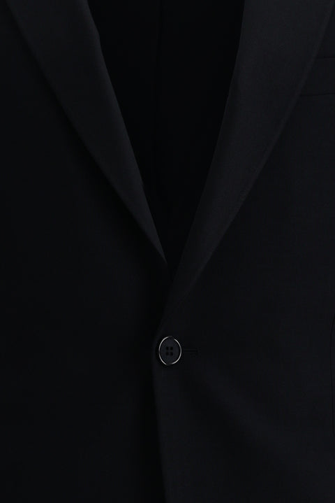 Siyah Lacivert 7 Drop Slim Fit Dar Kesim Yünlü Takım Elbise