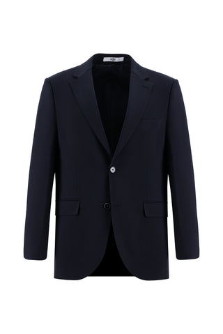  Siyah Lacivert Relaxed Fit Rahat Kesim Yünlü Klasik Takım Elbise