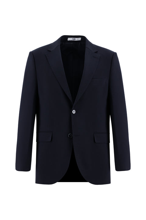 Siyah Lacivert 7 Drop Slim Fit Dar Kesim Yünlü Takım Elbise