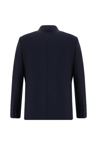  Siyah Lacivert Regular Fit Yünlü Klasik Takım Elbise