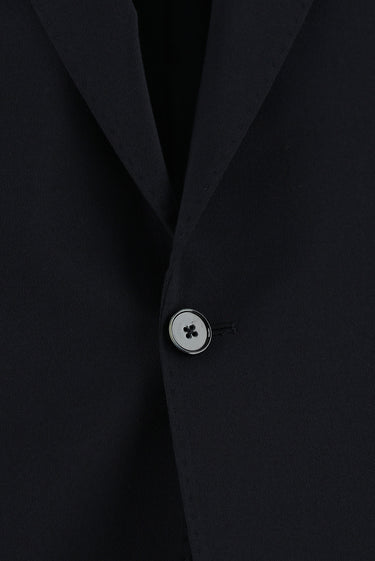 Siyah Lacivert Slim Fit Dar Kesim Yünlü Klasik Takım Elbise