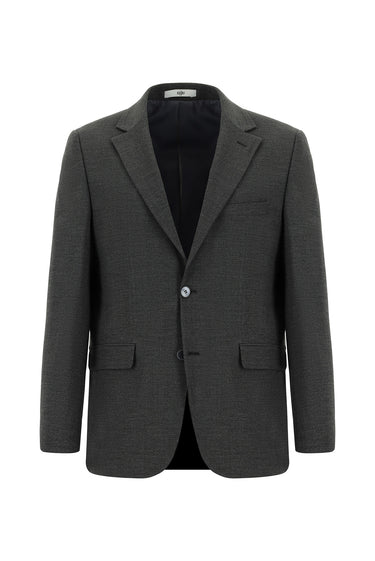  Koyu Füme Slim Fit Dar Kesim Yünlü Klasik Takım Elbise
