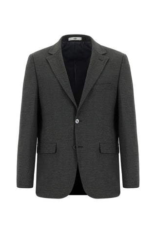  Koyu Füme 7 Drop Slim Fit Dar Kesim Yünlü Takım Elbise