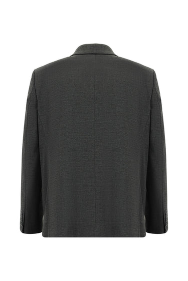  Koyu Füme Slim Fit Dar Kesim Yünlü Klasik Takım Elbise