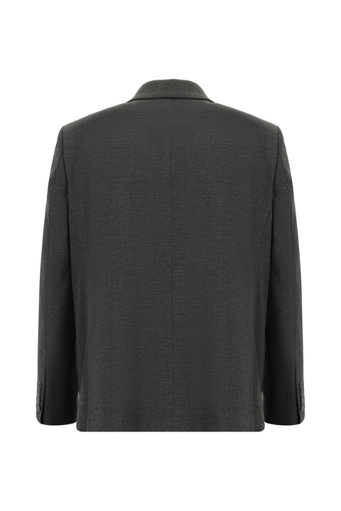 Koyu Füme 4 Drop Relaxed Fit Rahat Kesim Yünlü Takım Elbise