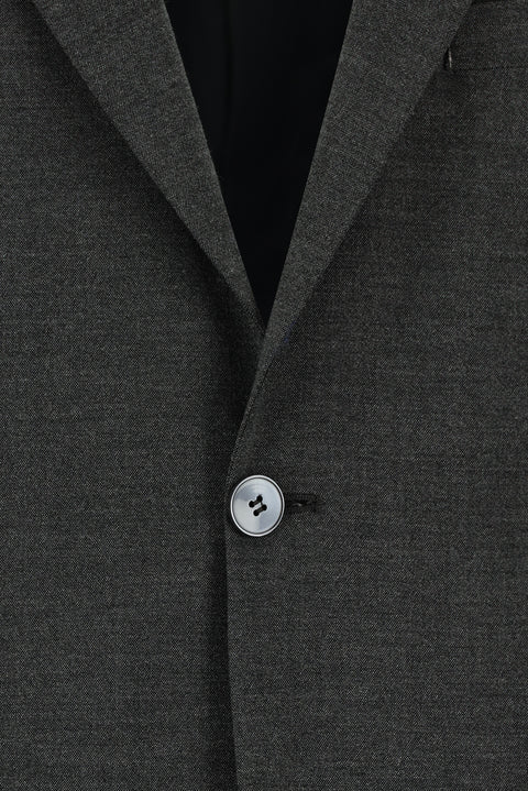 Koyu Füme 7 Drop Slim Fit Dar Kesim Yünlü Takım Elbise