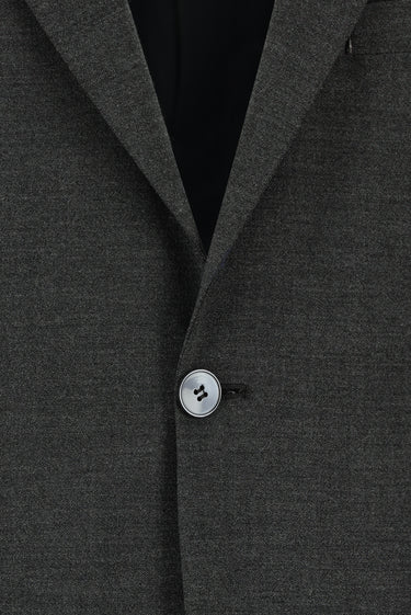  Koyu Füme Slim Fit Dar Kesim Yünlü Klasik Takım Elbise