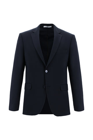 Siyah Lacivert 7 Drop Slim Fit Dar Kesim Yünlü Takım Elbise
