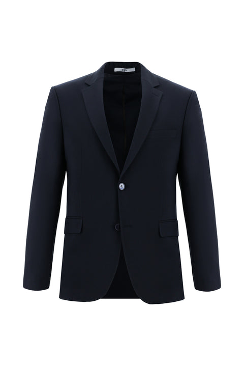 Siyah Lacivert 4 Drop Relaxed Fit Rahat Kesim Yünlü Takım Elbise
