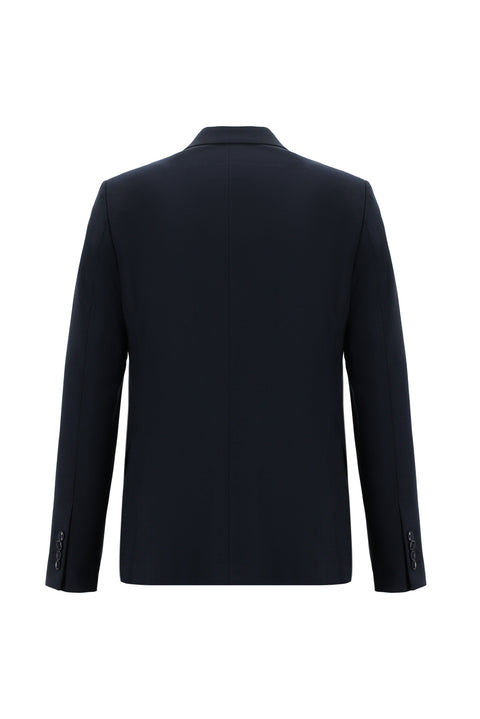Siyah Lacivert 7 Drop Slim Fit Dar Kesim Yünlü Takım Elbise