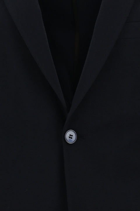 Siyah Lacivert 7 Drop Slim Fit Dar Kesim Yünlü Takım Elbise