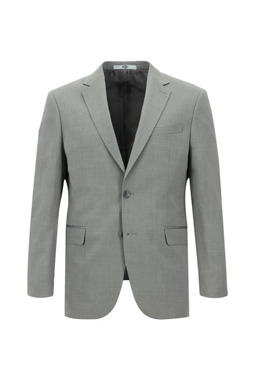  Orta Füme Slim Fit Dar Kesim Yünlü Klasik Takım Elbise