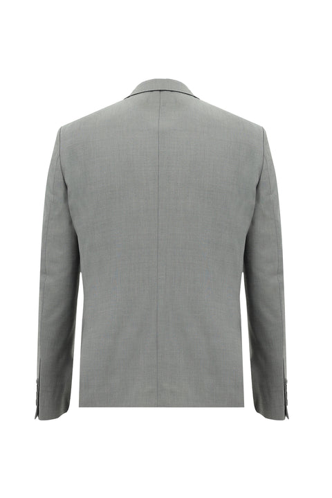 Orta Füme 7 Drop Slim Fit Dar Kesim Yünlü Takım Elbise