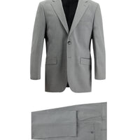 Orta Gri Relaxed Fit Rahat Kesim Yünlü Klasik Takım Elbise