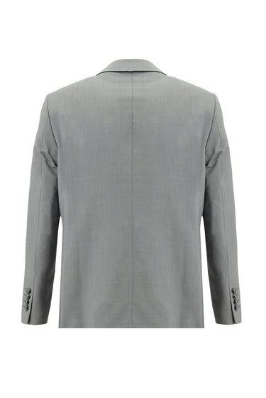  Orta Gri Slim Fit Dar Kesim Yünlü Klasik Takım Elbise