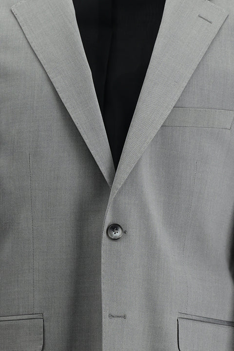 Orta Gri 7 Drop Slim Fit Dar Kesim Yünlü Takım Elbise