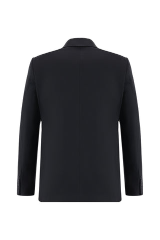  Siyah Regular Fit Yünlü Kruvaze Takım Elbise