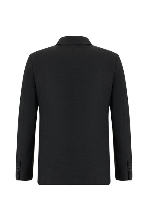 Koyu Füme 7 Drop Slim Fit Dar Kesim Yünlü Kruvaze Takım Elbise