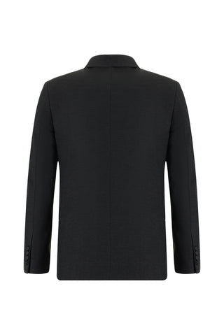  Koyu Füme 7 Drop Super Slim Fit Eksra Dar Kesim Yünlü Kruvaze Takım Elbise