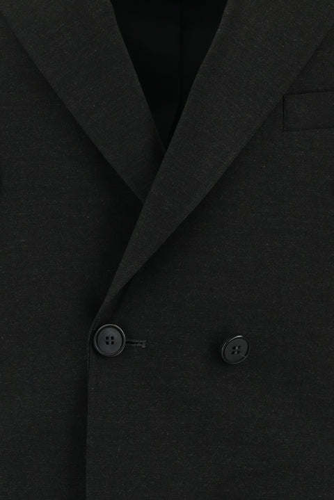 Koyu Füme 7 Drop Super Slim Fit Eksra Dar Kesim Yünlü Kruvaze Takım Elbise